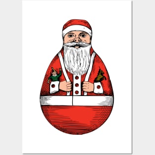 rolly polly Santa Posters and Art